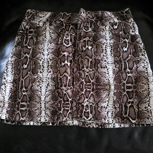 Topshop Moto Snake Print Skirt - Picture 1 of 2